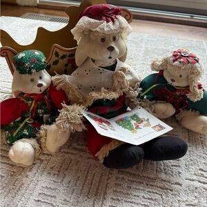 House of Lloyd Vintage Christmas mantel sitting dog trio excellent condition